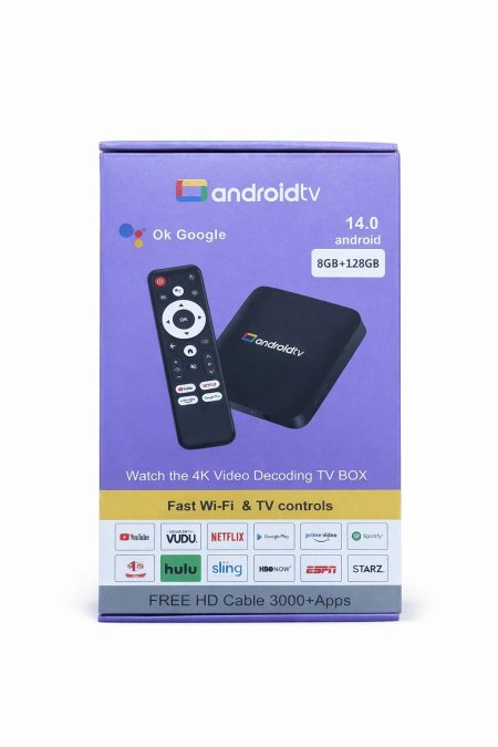 Android TV Box 14.0 – 8GB RAM + 128GB     + اشتراك Pal Vision ٥ سنين